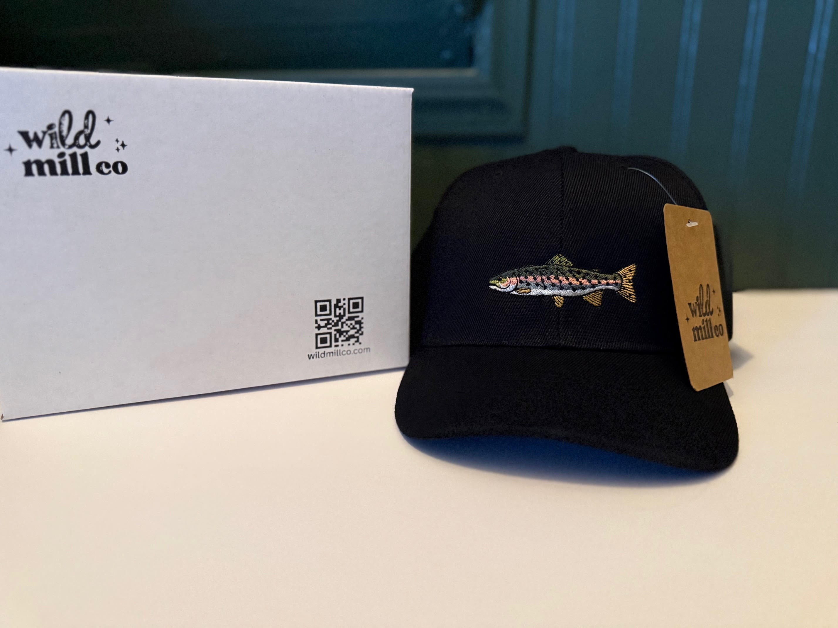 RAINBOW TROUT HAT-BLACK